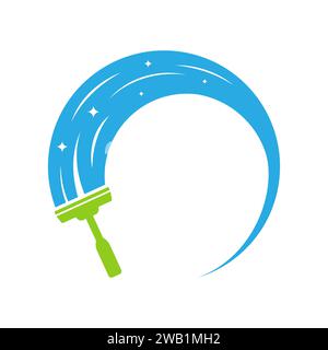Wiper squeegee vector illustration. Cleaning logo design Stock Vector