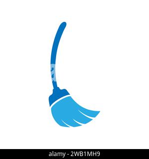 Broom vector icon illustration. Broom cleaning logo Stock Vector