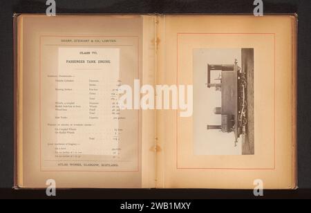 Steam locomotive for passenger transport made by Sharp, Stewart and Company, Anonymous, c. 1874 - in or before 1884 photograph   photographic support albumen print steam locomotive Stock Photo