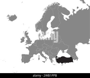 Location map of the REPUBLIC OF TURKEY/TURKIYE, EUROPE Stock Vector