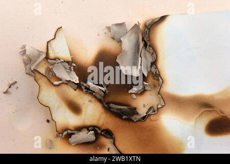 white burnt paper with crem background Stock Photo