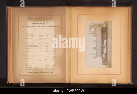 Steam locomotive made by Sharp, Stewart and Company, Anonymous, c. 1874 - in or before 1884 photograph   photographic support albumen print steam locomotive Stock Photo