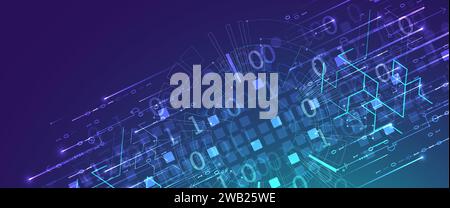 Handmade abstract technology concept. Circuit board, high computer color background. Vector illustration with space for content, web - template, busin Stock Vector