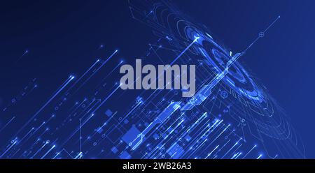 Handmade abstract technology concept. Circuit board, high computer color background. Vector illustration with space for content, web - template, busin Stock Vector
