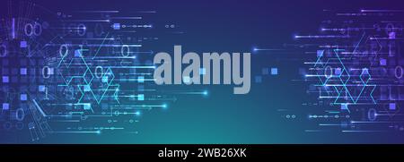 Handmade abstract technology concept. Circuit board, high computer color background. Vector illustration with space for content, web - template, busin Stock Vector