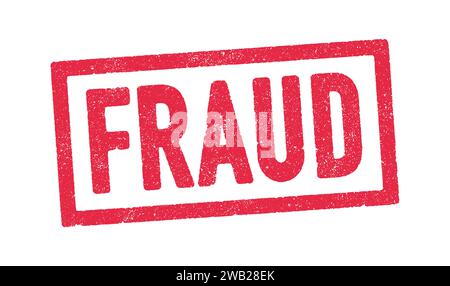 Vector illustration of the word Fraud in red ink stamp Stock Vector