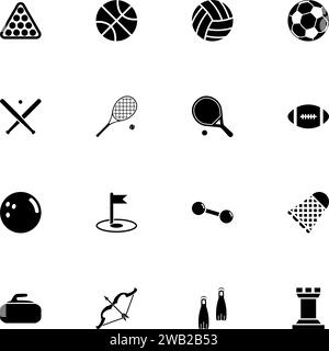 Sports icon - Expand to any size - Change to any colour. Perfect Flat Vector Contains such Icons as ball, soccer, golf, badminton, tennis, rugby Stock Vector