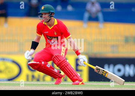 Colombo, Sri Lanka. 08th January 2024. Zimbabwe's captain Craig Ervine runs between wickets during the 2nd one-day international (ODI) cricket match between Sri Lanka vs Zimbabwe at the R. Premadasa Stadium in Colombo on 08th January 2024. Viraj Kothalwala/Alamy Live News Stock Photo