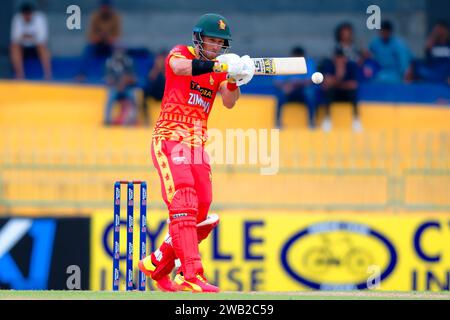 Colombo, Sri Lanka. 08th January 2024. Zimbabwe's captain Craig Ervine plays a shot during the 2nd one-day international (ODI) cricket match between Sri Lanka vs Zimbabwe at the R. Premadasa Stadium in Colombo on 08th January 2024. Viraj Kothalwala/Alamy Live News Stock Photo