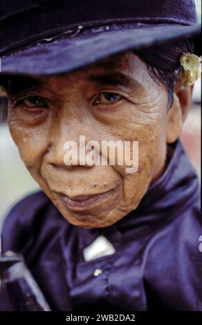 Indonesia, portrait of an old man in Yogjakarta. Stock Photo
