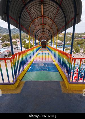 Interior of the Rainbow bridge in Kuala Perlis. Selective focus. Low ...