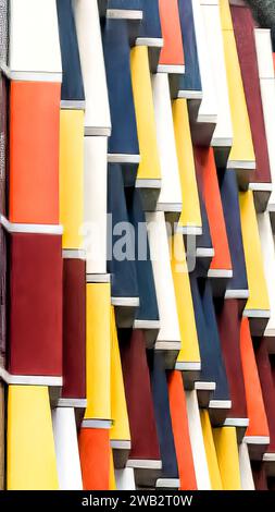 The geometric front of an apartment building on Sussex Street in Sydney, AUS. Stock Photo