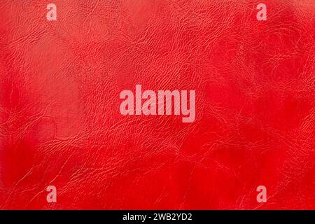 Rectangular red leather texture with textured finish. Stock Photo
