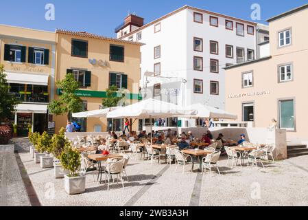 Funchal Madeira Tea House Loja do Chá on Rua Sabao in the city centre of Funchal with a Harley Davison gift shop Funchal Madeira Portugal EU Europe Stock Photo