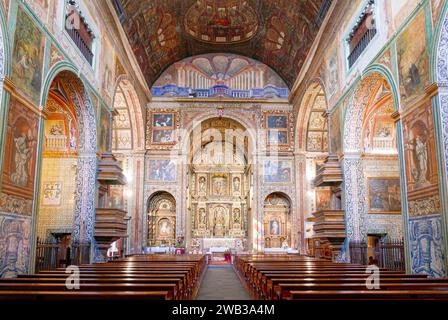 Funchal Madeira Interior of the Church of Saint John the Evangelist of the College of Funchal Praca do Municipio Funchal Madeira Portugal EU Europe Stock Photo