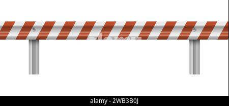 Guard rail road fence steel barrier. Metallic road barrier fence. Vector illustration. Eps 10. Stock Vector