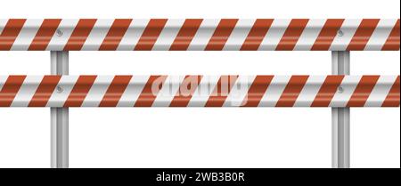 Guard rail road fence steel barrier. Metallic road barrier fence. Vector illustration. Eps 10. Stock Vector