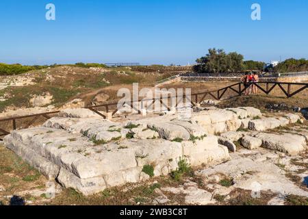 Roca Vecchia, Archaeological site near Torre di Roca Vecchia, Apulia, Italy Stock Photo