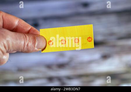 Cairo, Egypt, January 6 2024: Cairo Metro underground subway ticket used to cross the gateway and use the train, The Cairo Metro is the rapid transit Stock Photo