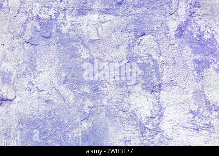 Vintage, old stucco plaster surface background, close up rough texture of purple and white mixed color painted cement, concrete wall texture. Wallpape Stock Photo