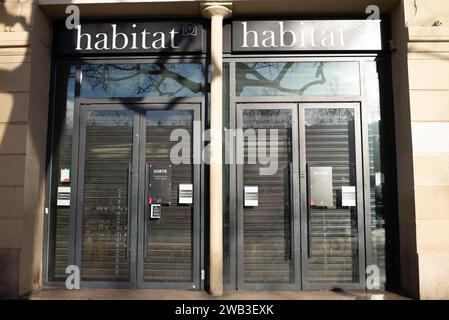 Paris, France. 05th Jan, 2024. Illustration of Habitat shop in Paris, France on January 5, 2024. Thursday December 28, 2023, the Bobigny commercial court (Seine-Saint-Denis) declared the judicial liquidation of the furniture brand and its 25 points of sale in France. Around 380 employees will lose their jobs. Photo by Pierrick Villette/ABACAPRESS.COM Credit: Abaca Press/Alamy Live News Stock Photo