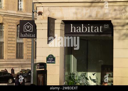 Paris, France. 05th Jan, 2024. Illustration of Habitat shop in Paris, France on January 5, 2024. Thursday December 28, 2023, the Bobigny commercial court (Seine-Saint-Denis) declared the judicial liquidation of the furniture brand and its 25 points of sale in France. Around 380 employees will lose their jobs. Photo by Pierrick Villette/ABACAPRESS.COM Credit: Abaca Press/Alamy Live News Stock Photo