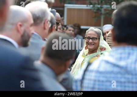 Dhaka, Bangladesh - January 08, 2024: Prime Minister Sheikh Hasina interacted with international election observers and local and foreign journalists Stock Photo