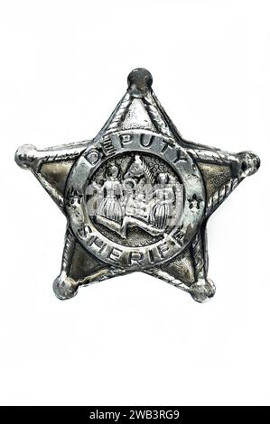 sheriff star isolated on white background Stock Photo - Alamy