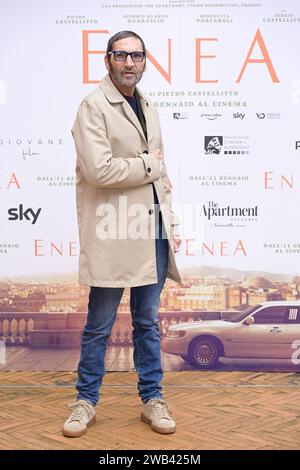 Rome, Italy. 08th Jan, 2024. Adamo Dionisi attends the photocall of movie Enea at Hotel De La Ville. Credit: SOPA Images Limited/Alamy Live News Stock Photo