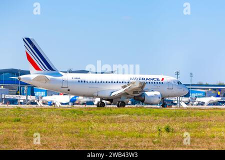 Boryspil, Ukraine - August 24, 2019: Airplane Airbus A319 (F-GRHR) of AirFrance in Boryspil International Airport Stock Photo