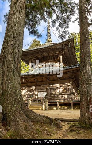 ancient temple in the Danjo Garan complex in the koyasan area Stock Photo