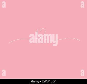 Vector hand drawn one line heart Stock Vector
