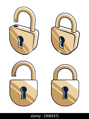 Padlock - open and closed Stock Vector