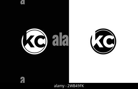 initial logo KC flat monogram Stock Vector