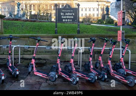 Scooter station at St. John's Gardens in Liverpool Stock Photo