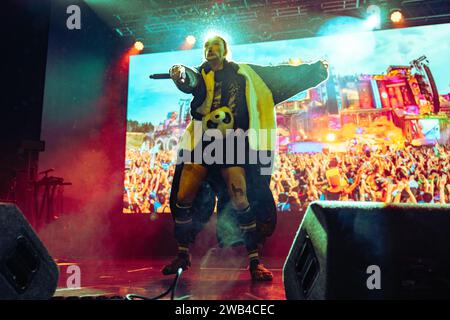 Milan, Italy, 21st November 2023. Estonian rapper Tommy Cash performs live at Fabrique in Milan, Italy. Credits: Maria Laura Arturi/Alamy Live News Stock Photo