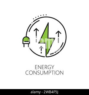 energy consumption line icon, outline symbol, vector illustration ...