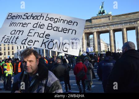 Berlin Germany January 8 2024 German Farmers Protest With   Berlin Germany January 8 2024 German Farmers Protest With Tractors At Berlins Brandenburg Gate Against Austerity Measures Photo By Markku Rainer Peltonen 2wb4jha 