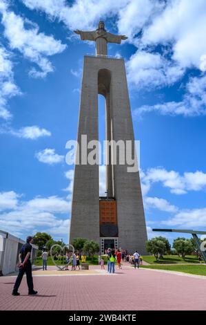 The Shrine of Christ the King (Santuário de Cristo Rei) dedicated to the Sacred Heart of Jesus overlooking the city of Lisbon. Stock Photo