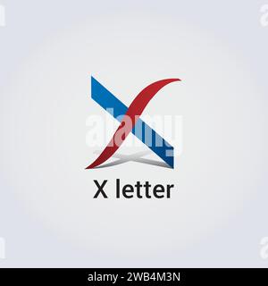 X Letter Icon Design Single Isolated Logo Design Brand Corporate Identity Various Colors Editable Template Vector Monogram Emblem Illustration Stock Vector