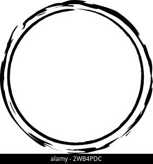 Circle frame border background shape template for decorative grunge doodle element for design illustration Stock Vector
