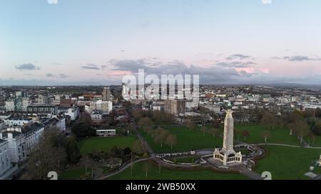 Drone photo over Plymouth from Plymouth Hoe Stock Photo