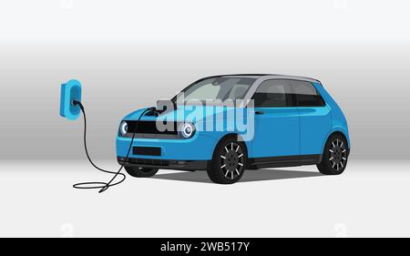 electric car design elements charging stations. Stock Vector
