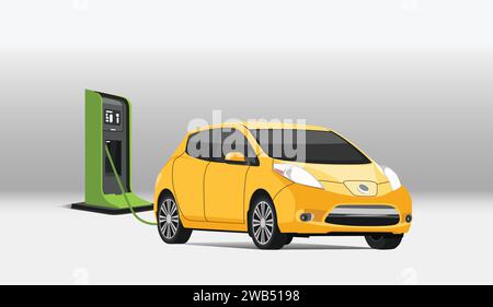 electric car design elements charging stations. Stock Vector