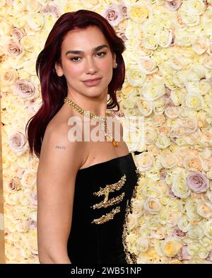 Dua Lipa attends the 81st Annual Golden Globe Awards at The Beverly Hilton on January 07, 2024 in Beverly Hills, California. Photo: Casey Flanigan/imageSPACE Stock Photo