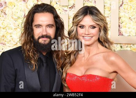 Heidi Klum, Tom Kaulitz attend the 81st Annual Golden Globe Awards at The Beverly Hilton on January 07, 2024 in Beverly Hills, California. Photo: Casey Flanigan/imageSPACE Stock Photo