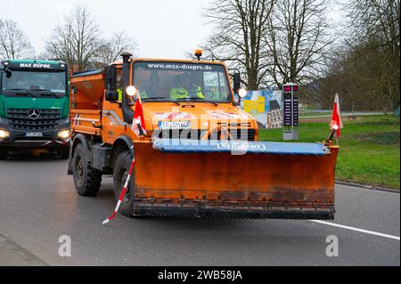 Farmer protest, denounce government plan for abolish agricultural diesel and vehicle tax exemptions, demonstration with tractors in the city of Trier, Stock Photo