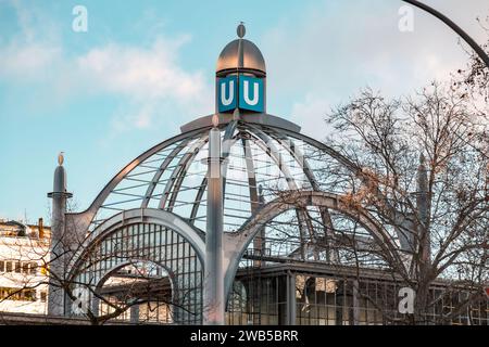 Berlin, Germany - 18 DEC 2021: Nollendorfplatz U-Bahn subway station in Berlin, Germany. Stock Photo
