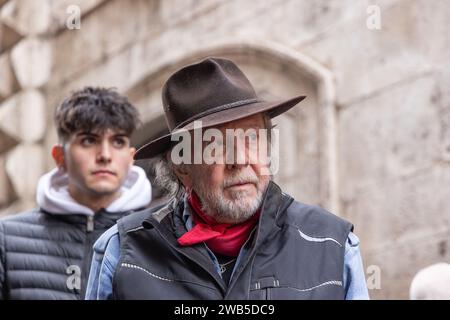 Rome, Italy. 08th Jan, 2024. German artist Gunter Demnig, creator of the 'Stolpersteine' project (Photo by Matteo Nardone/Pacific Press) Credit: Pacific Press Media Production Corp./Alamy Live News Stock Photo