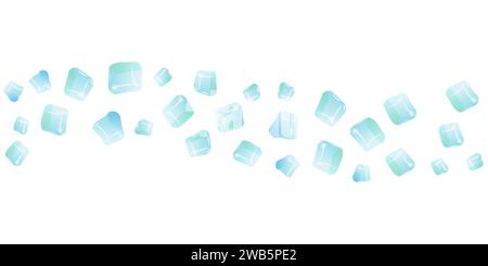 Transparent glass cube shapes in realistic style. Poster, banner, and social media design. Vector illustration. Stock Vector